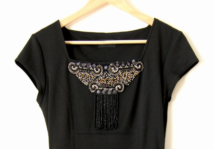 Beaded Black Fringe Dress detail 1