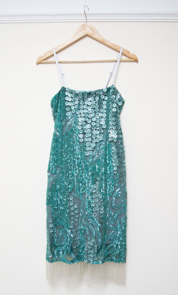 Beaded Teal Dress 2