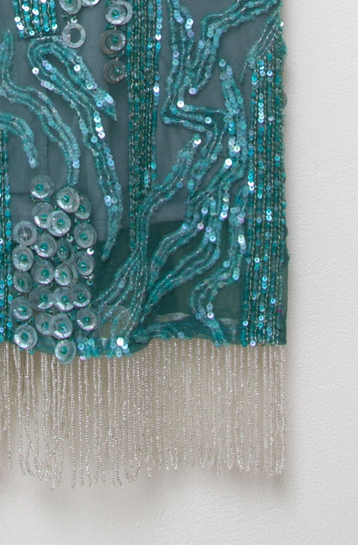 Beaded Teal Dress close up 1